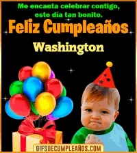 Meme de Niño Feliz Cumpleaños Washington